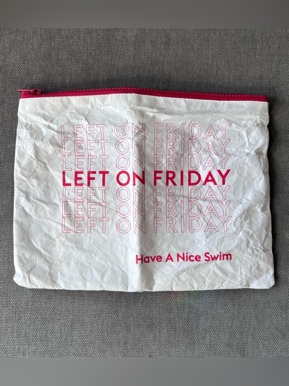Left on Friday Swim Bag Zipper Pouch